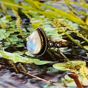 Sterling Silver Genuine Moonstone Ring